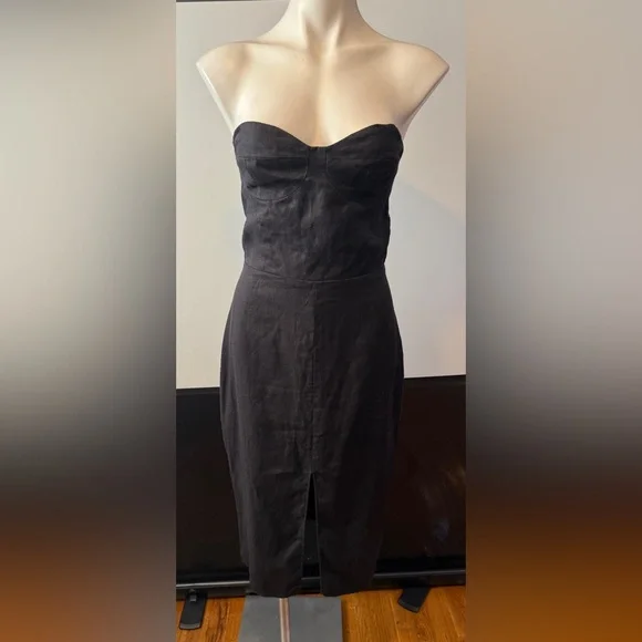 Reformation Black Linen Oboe Dress - Picture 6 of 11